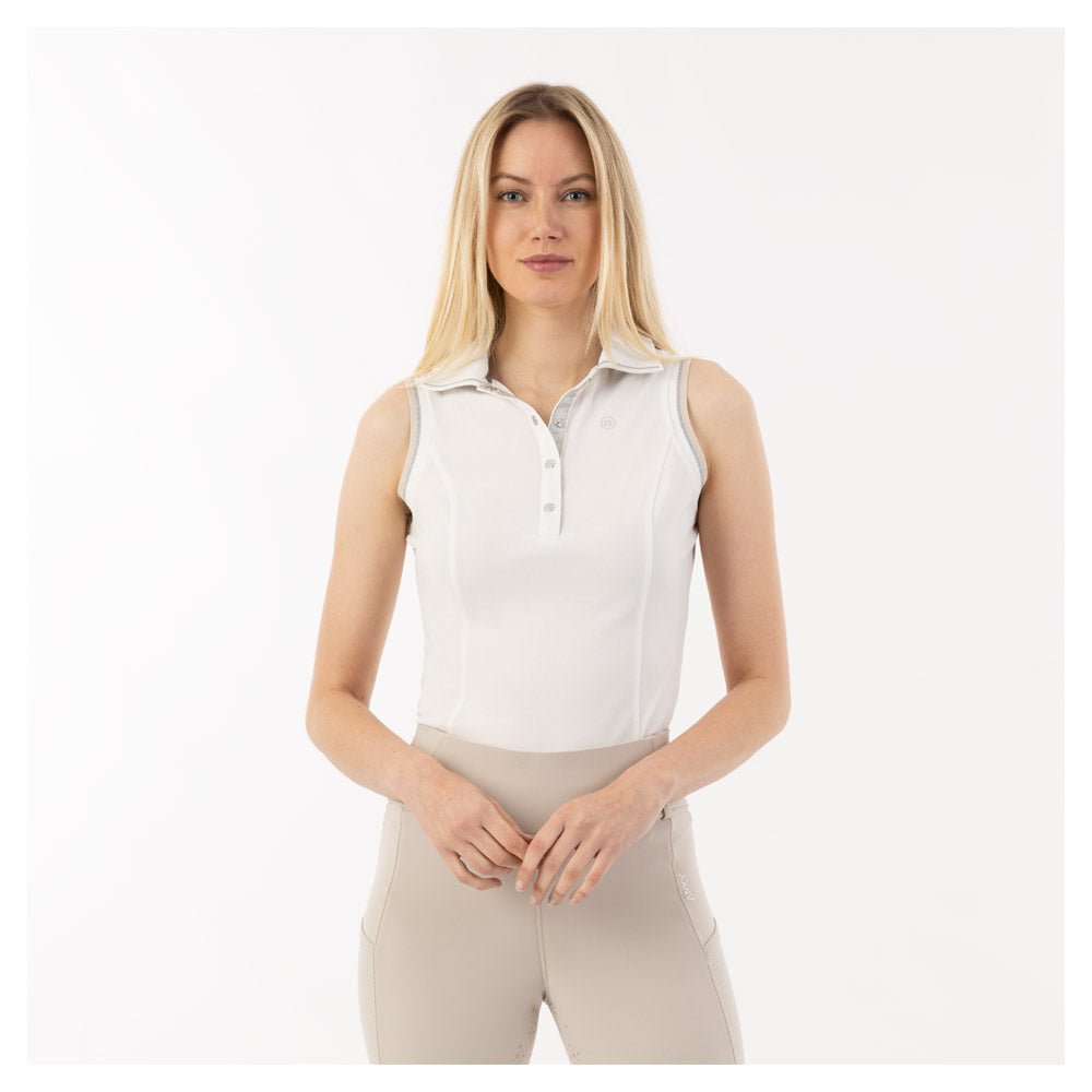 Sleeveless Polo- Bright White (Outlet)