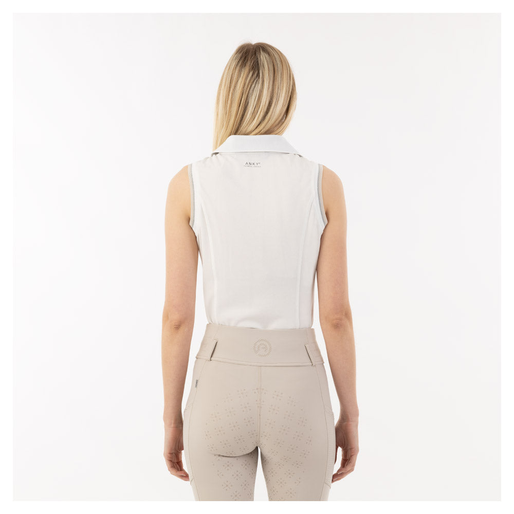 Sleeveless Polo- Bright White (Outlet)