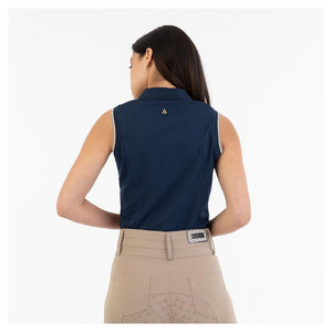 NEW Sleeveless Polo- Mood Indigo