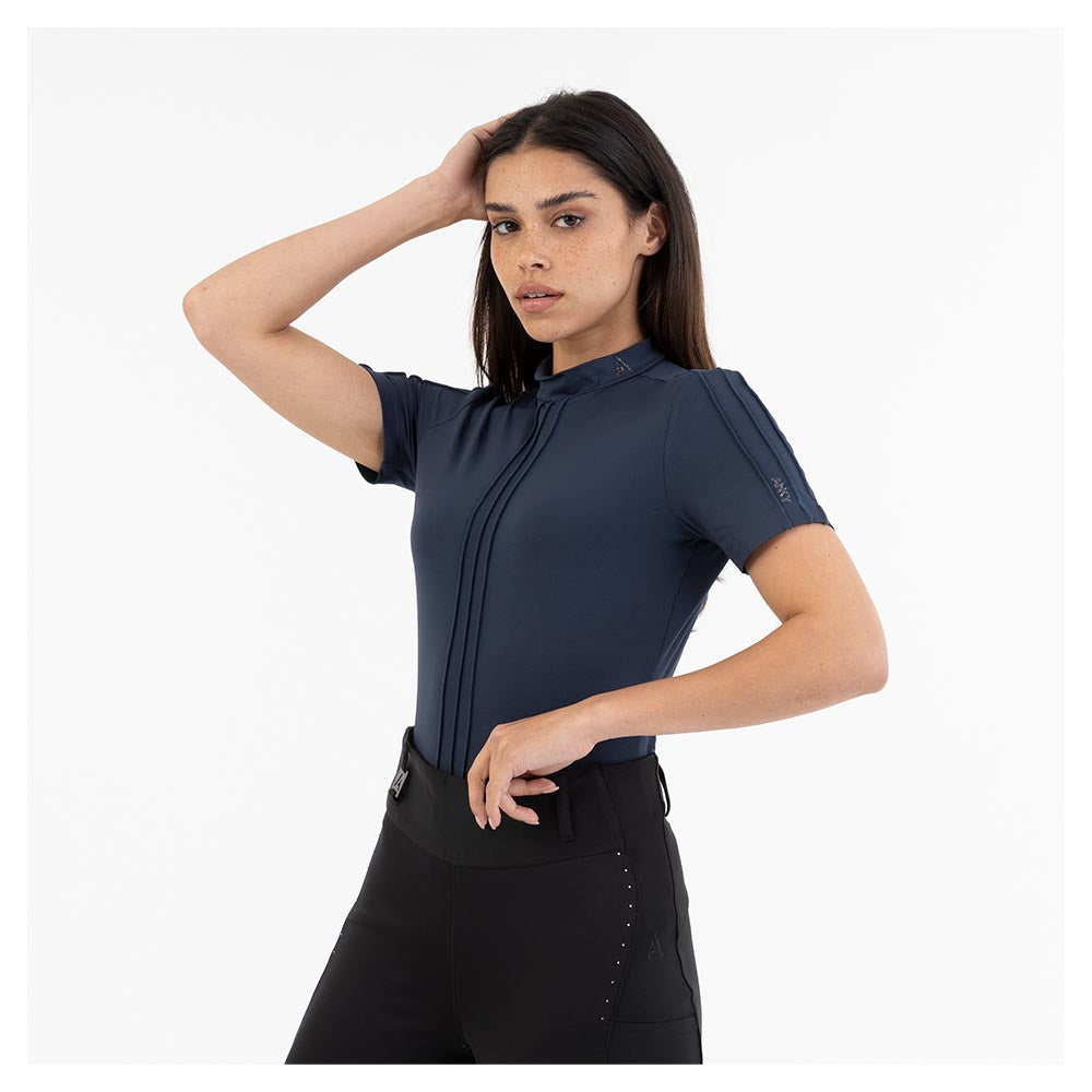 Mockneck Tee- Navy (Outlet)