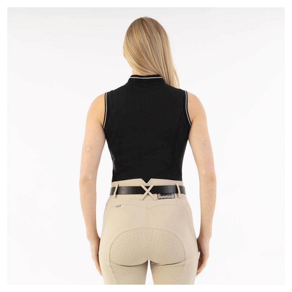 Sleeveless Polo- Black (Outlet)