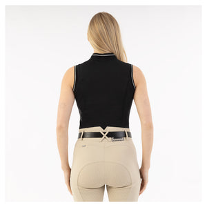 Sleeveless Polo- Black (Outlet)