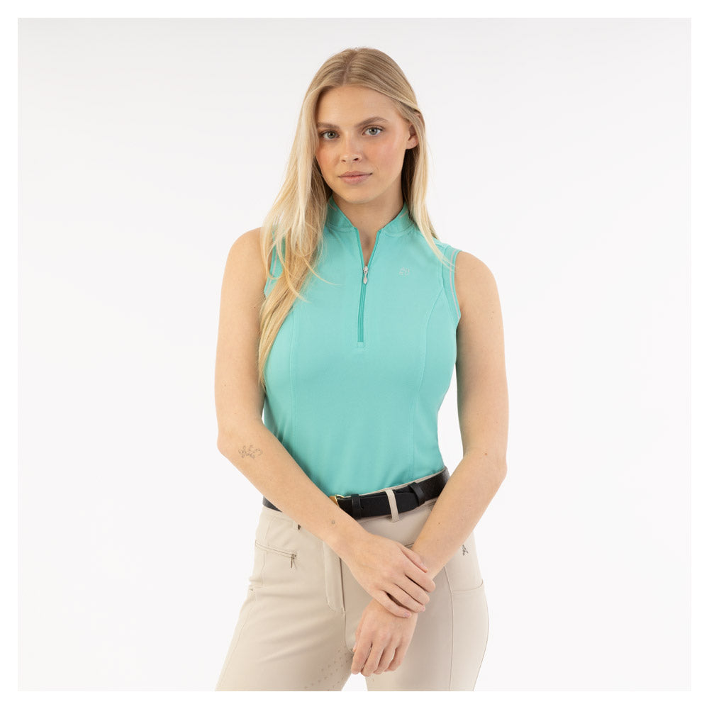 Sleeveless Polo- Pool Blue (Outlet)