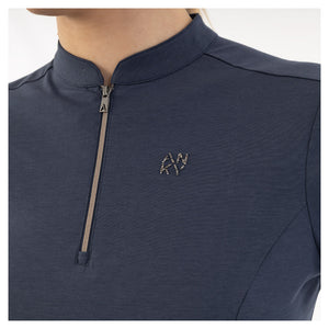 Zip Up Flex Longsleeve- Navy (Outlet)