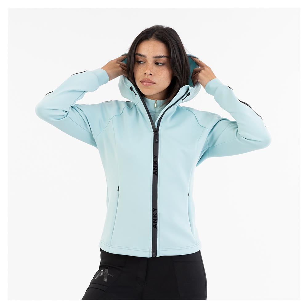 Hooded Tech Zip Up- Canal Blue (Outlet)