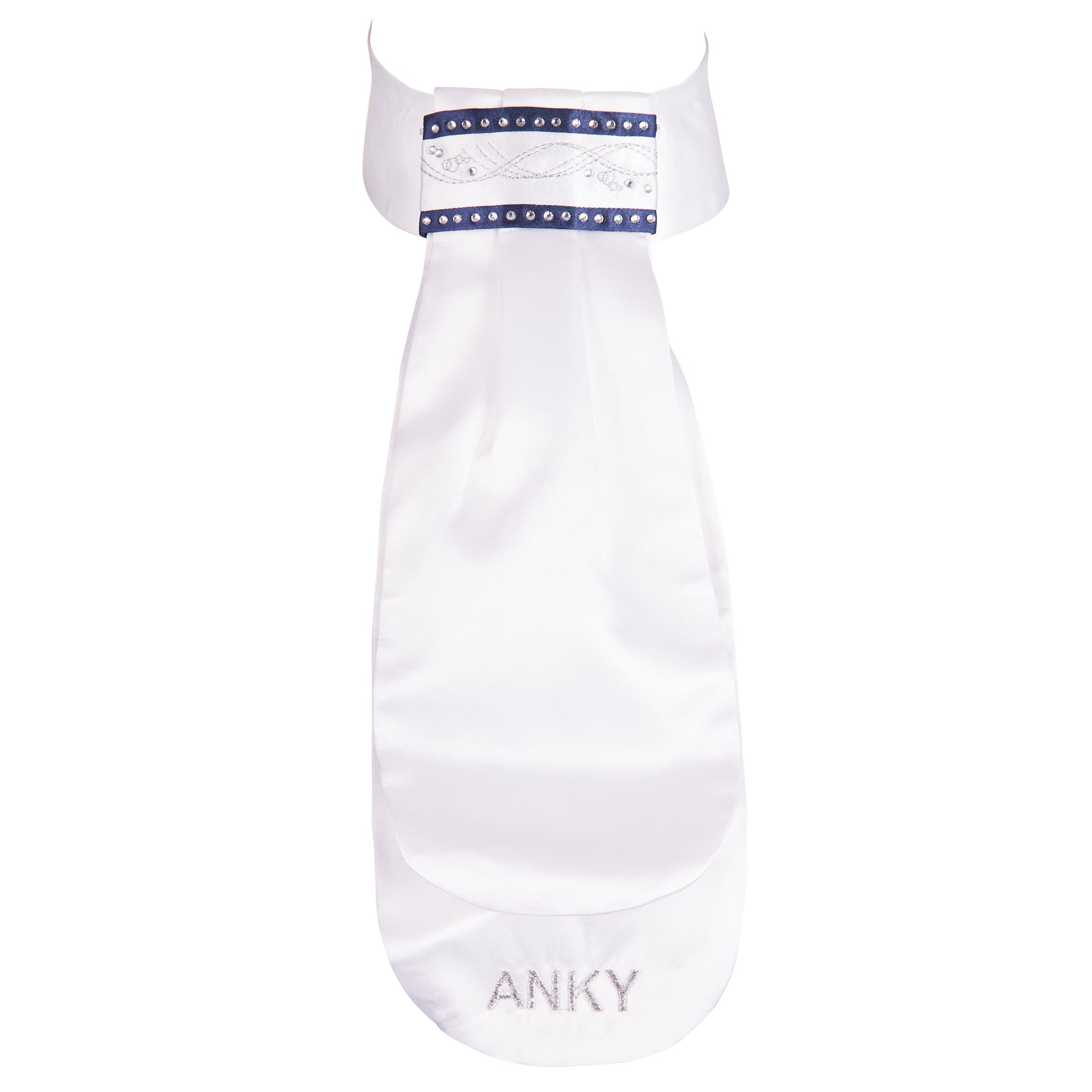 Fancy Stock Tie- White/Navy