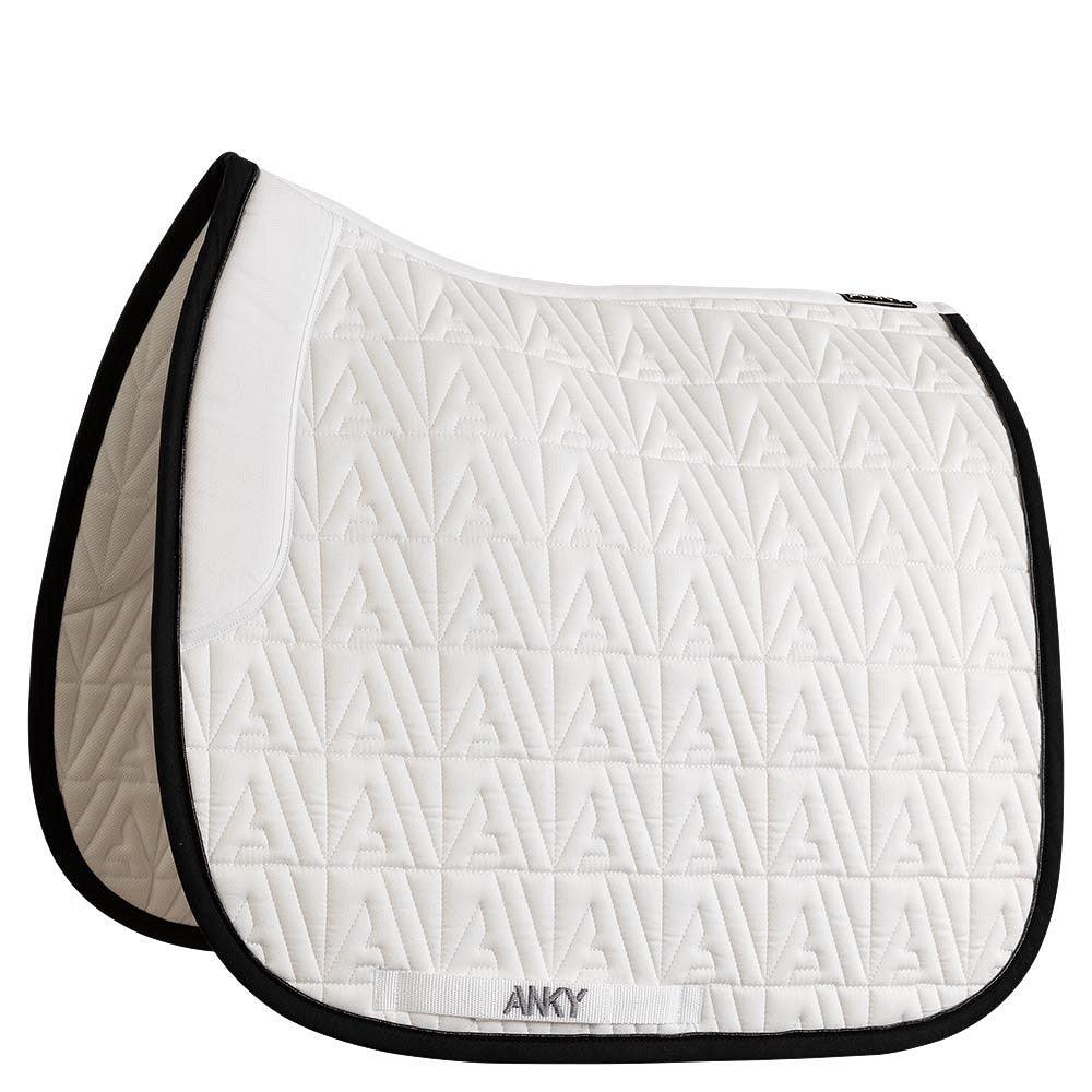 NEW Twill Saddle Pad- White/Black